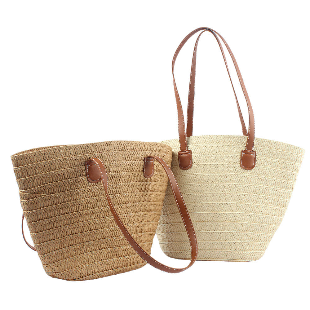 Stylish basket bag with leather handles Kalsten