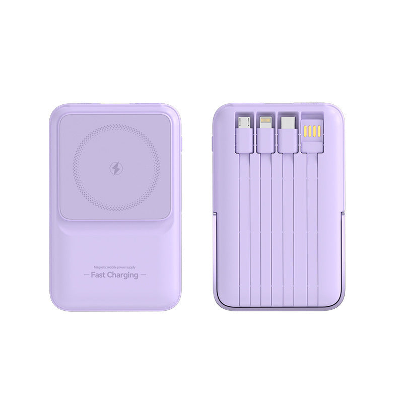 Portable power bank with magnetic charging technology and integrated cable management Kalsten