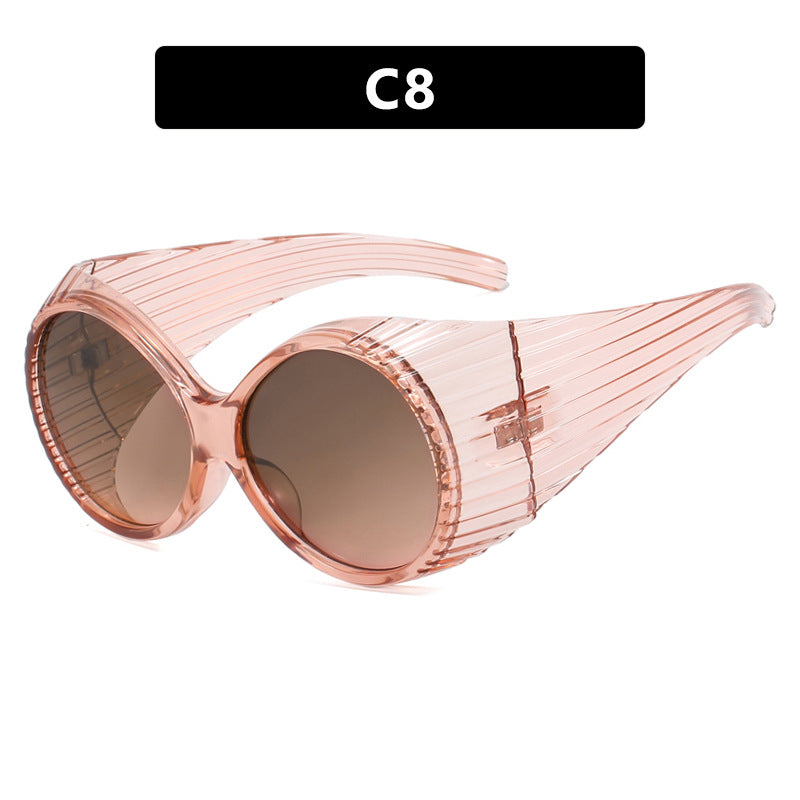 Women's extravagant sunglasses with curved frame Kalsten
