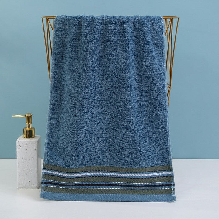 Premium Terry Bath Towel With Elegant Striped Border Kalsten