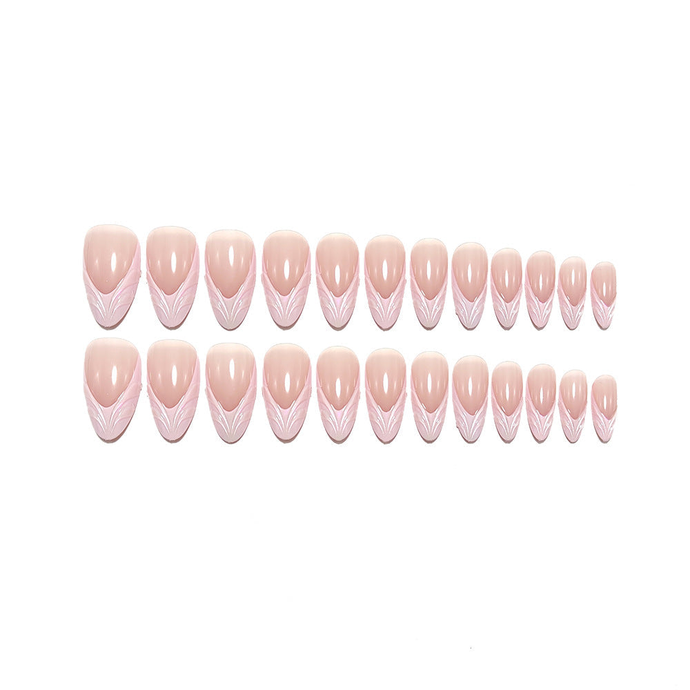 Artificial nails in elegant stiletto design with holographic accents Kalsten