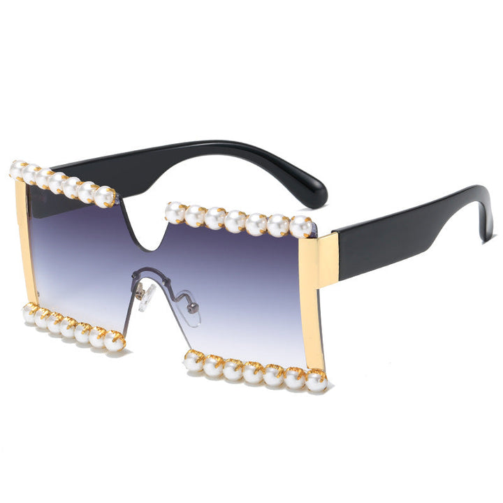Ladies extravagant rectangular sunglasses with pearl decoration and UV protection Kalsten
