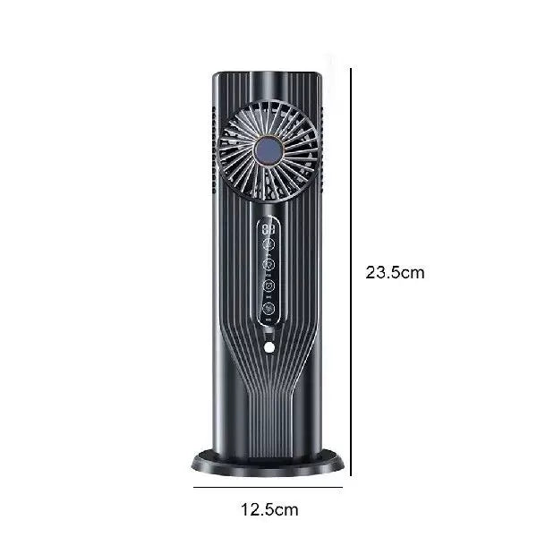 Unisex One Size Rechargeable Vertical Desktop Fan with LED Display Touch Control Adjustable Tilt Base Kalsten