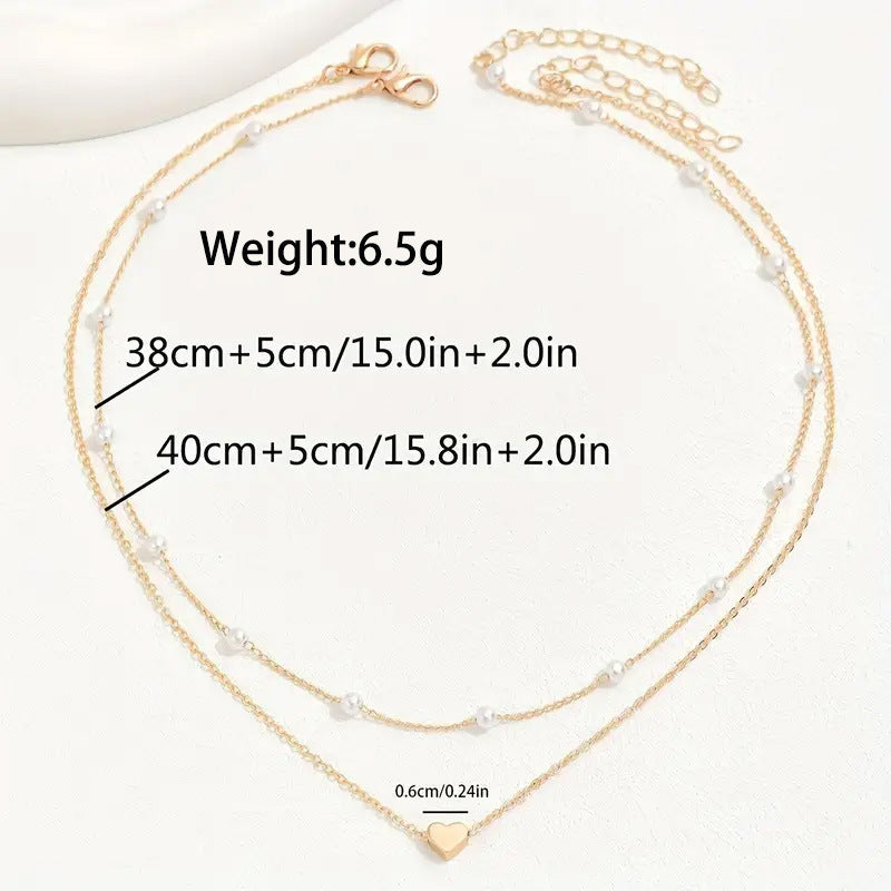 Double Layered Elegant Pearl Necklace Kalsten