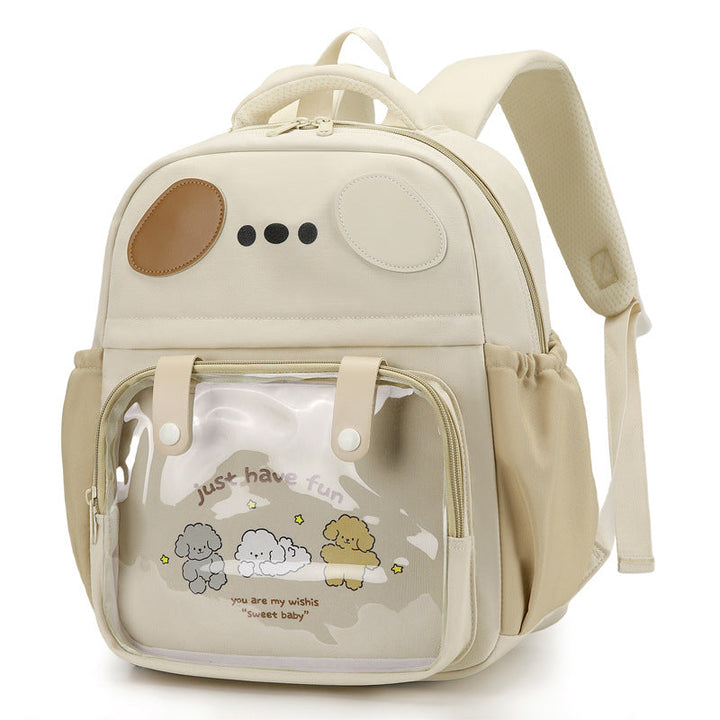 Backpack with Transparent Compartment and Playful Design Kalsten