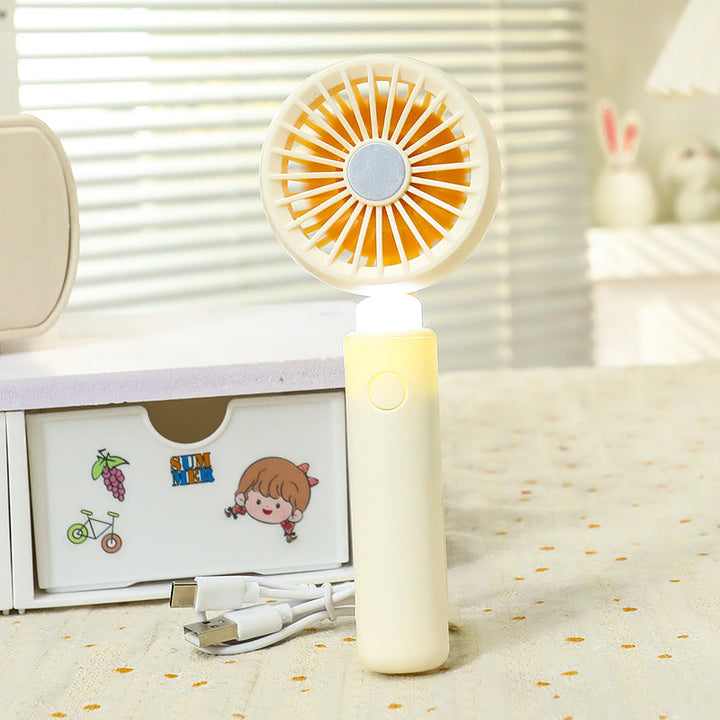 Women's Portable Hand Fan with LED Lighting and Ergonomic Handle Kalsten