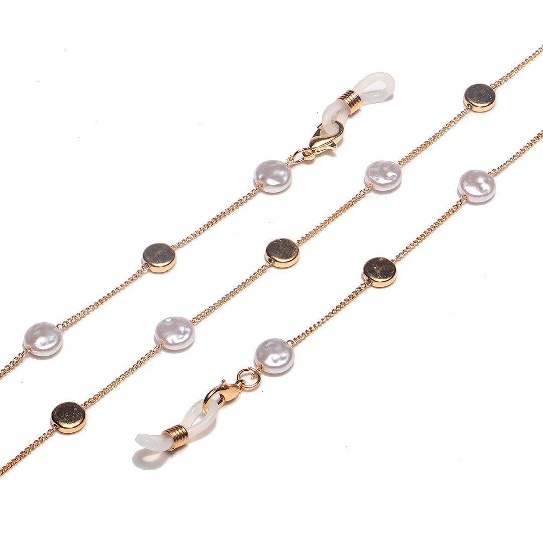 Pearl and Metal Eyewear Holder Chain Kalsten