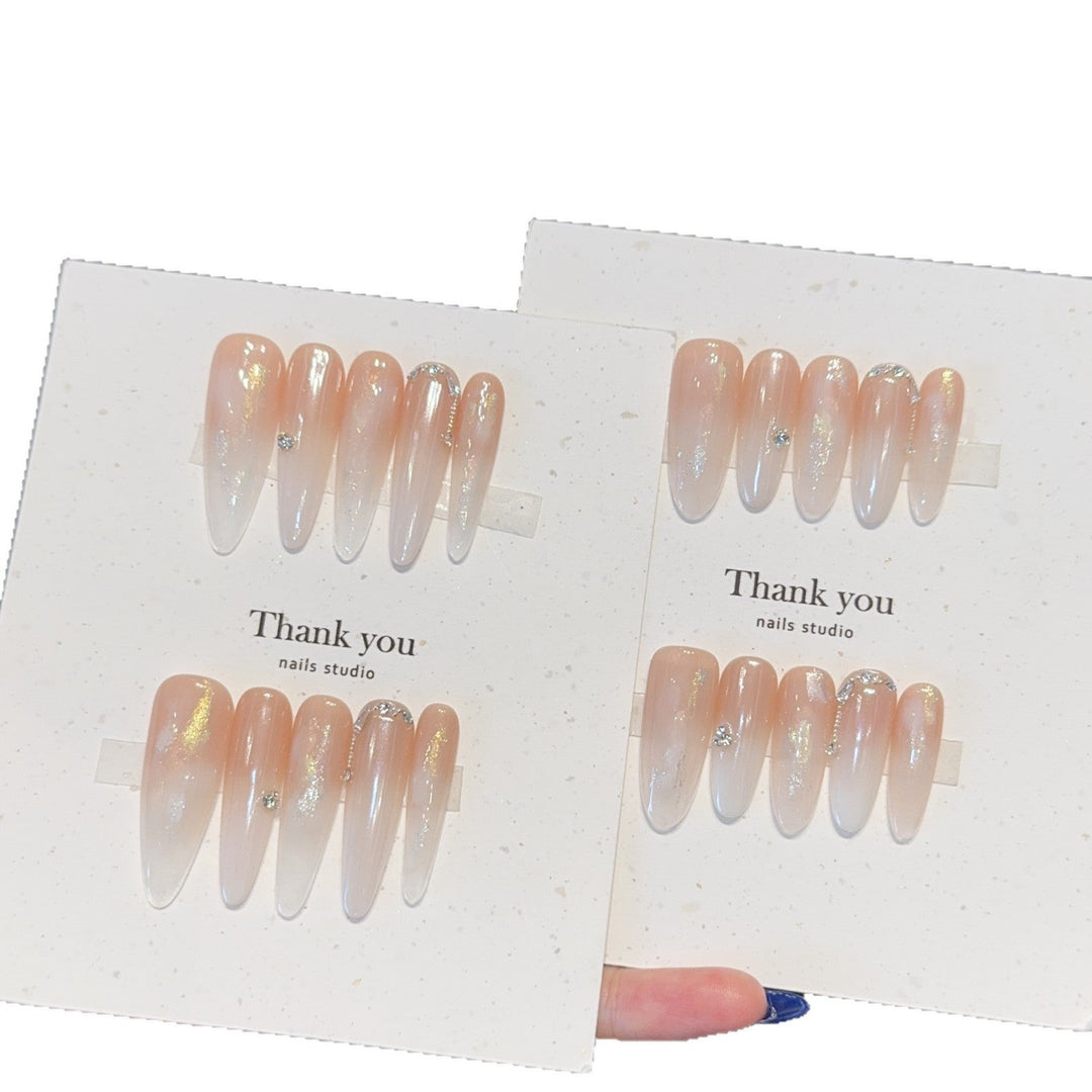 Artificial Nail Set with Elegant Glitter Accents Kalsten