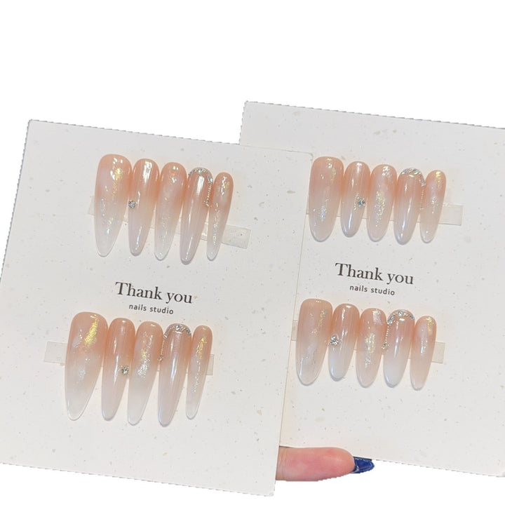 Artificial Nail Set with Elegant Glitter Accents Kalsten