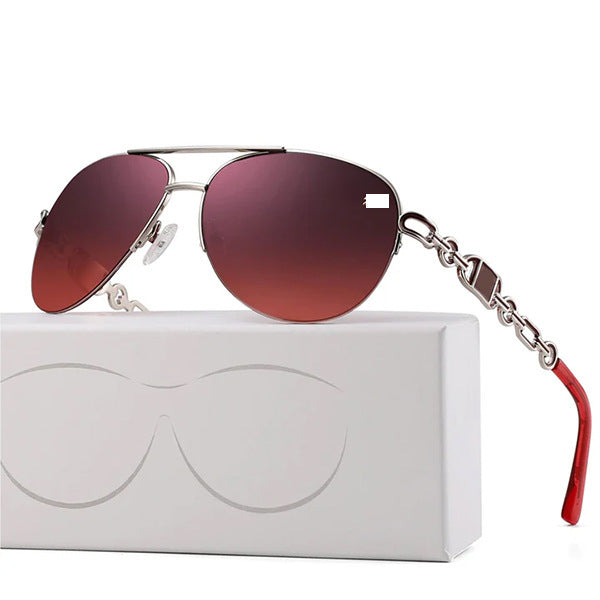 Women Aviator Sunglasses with Fashionable Chain Detail Kalsten