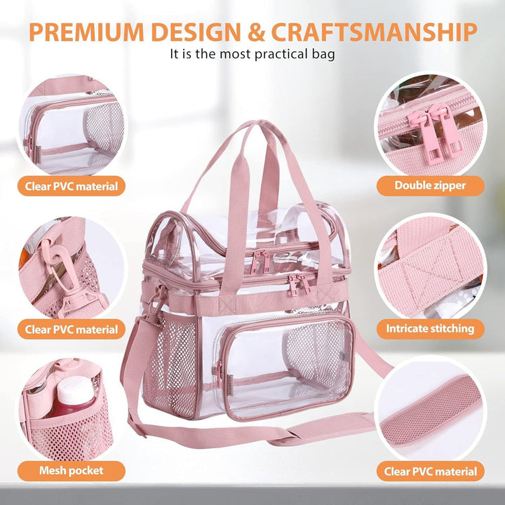 Transparent tote bag with breathable mesh inserts Kalsten