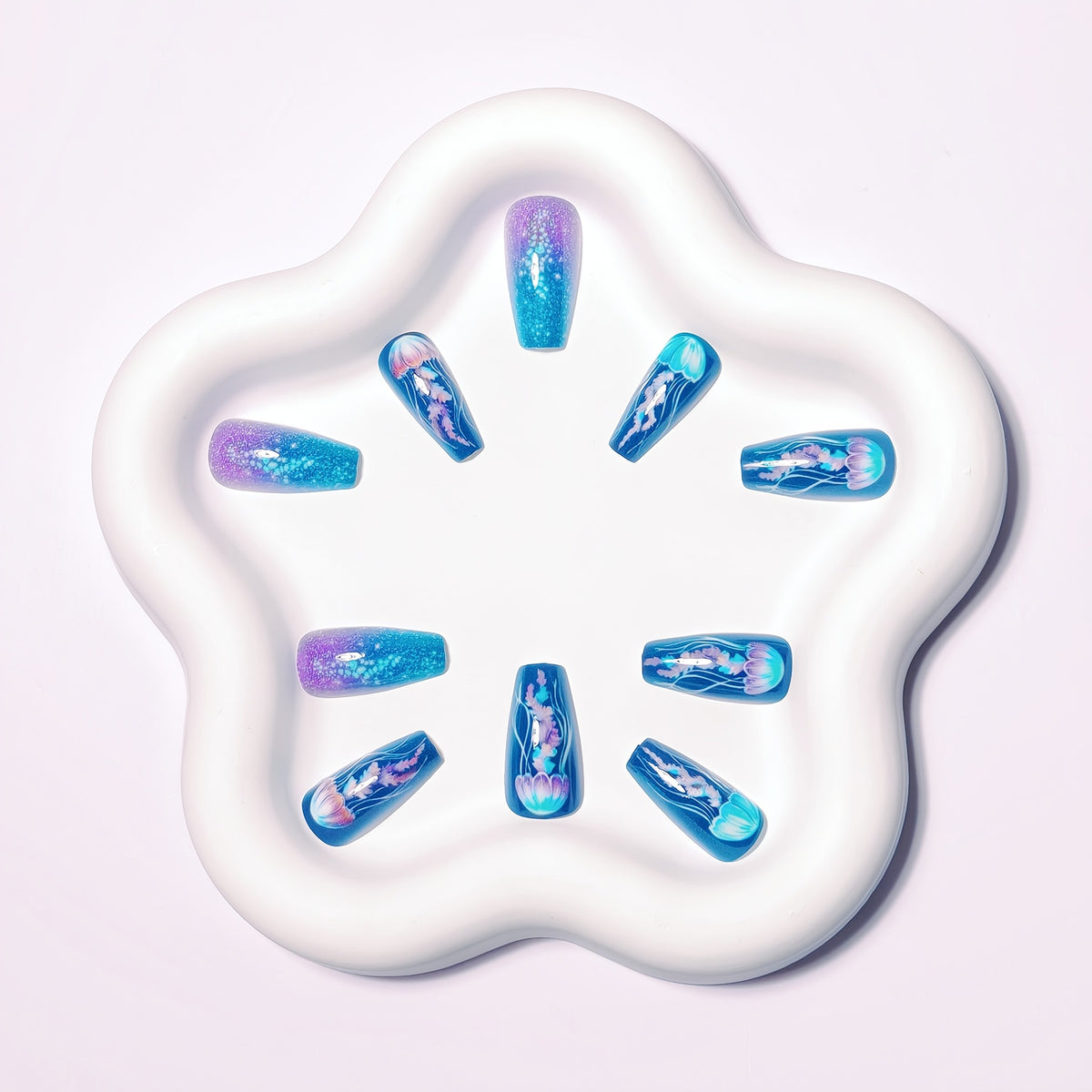 Jellyfish Themed Nail Art Acalora