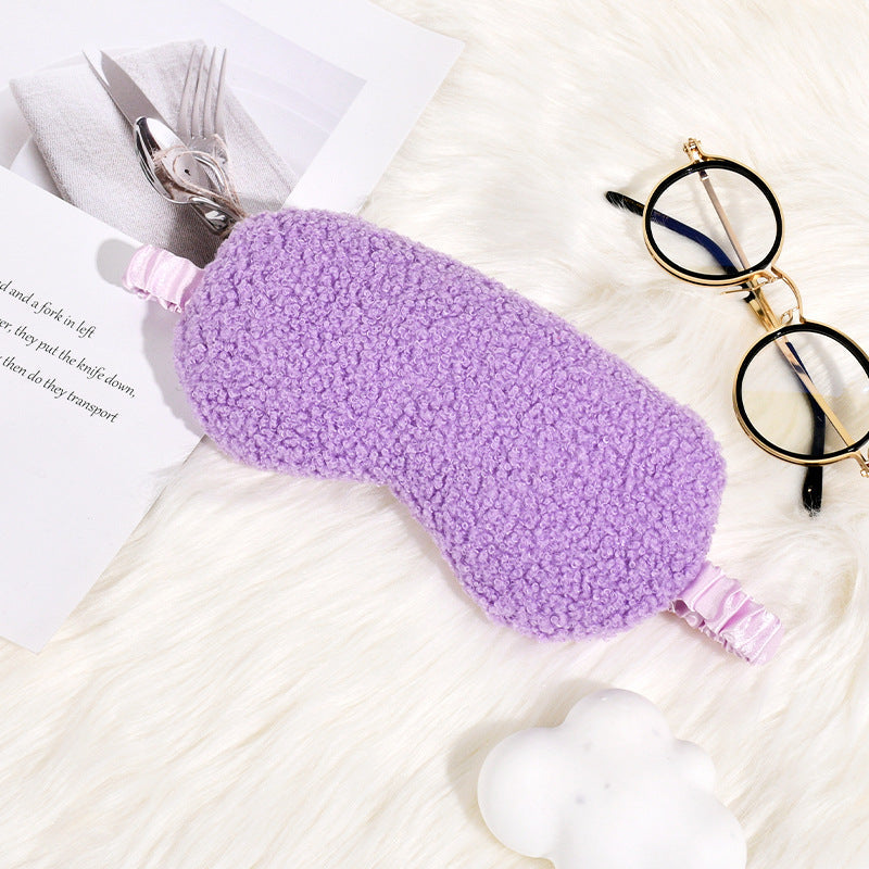 Women's cuddly thermo sleep mask made of teddy fleece with adjustable satin band Kalsten