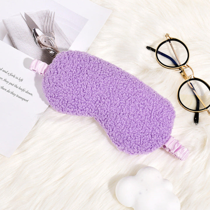 Women's cuddly thermo sleep mask made of teddy fleece with adjustable satin band Kalsten