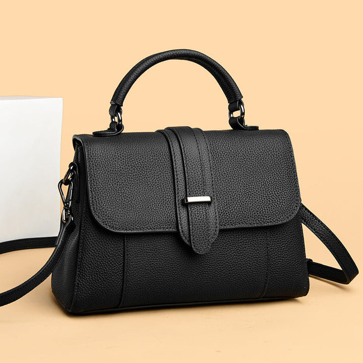 Elegant Leather Top Handle Handbag Kalsten