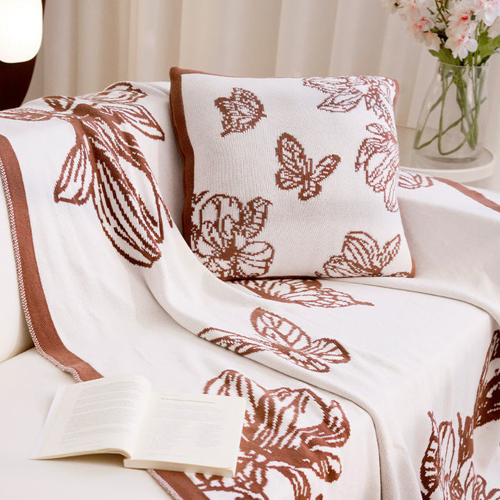 Women's Decorative Throw Blanket with Floral Design Kalsten