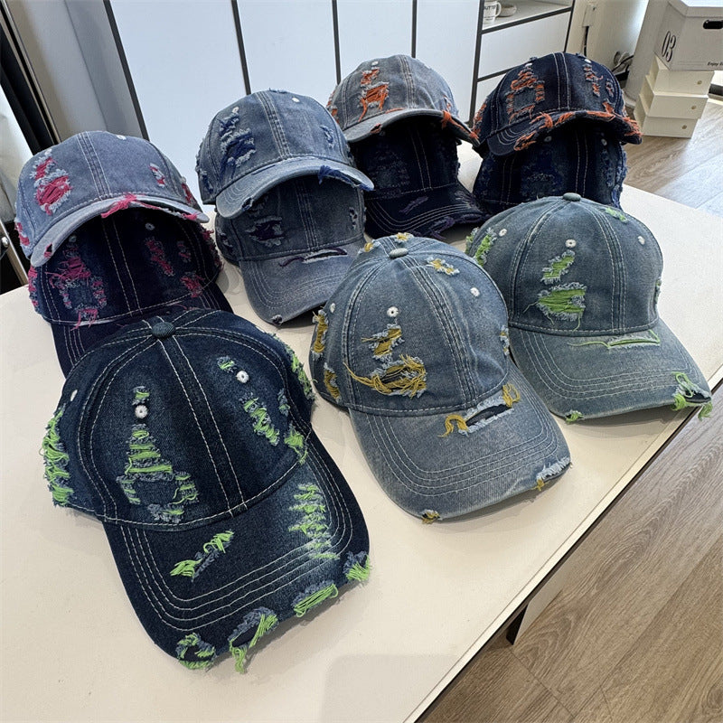 Women's Distressed Denim Baseball Cap Kalsten
