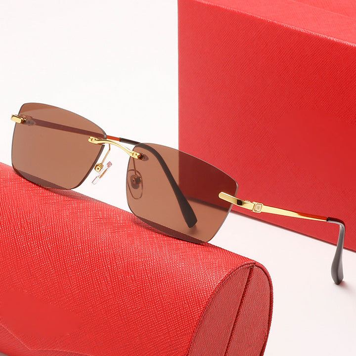 Women's fashionable half-frame sunglasses with stylish metal frame Kalsten