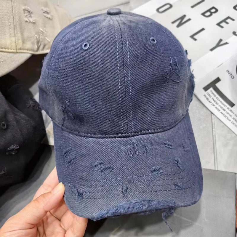 Men's Distressed Denim Baseball Cap Kalsten