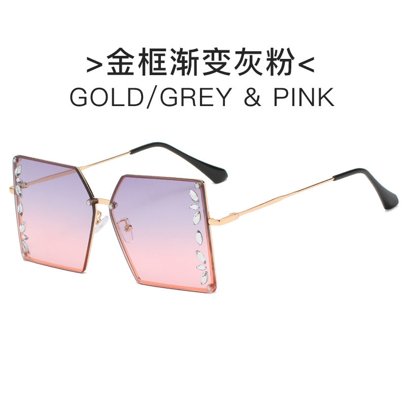 Women's futuristic sunglasses with striking hexagonal frame and high-quality glitter accents Kalsten
