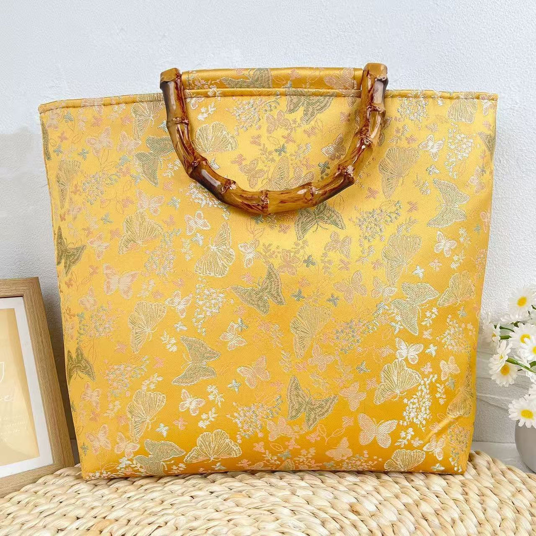 Elegant Handbag with Bamboo Handles Kalsten