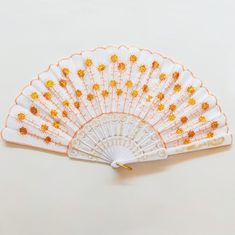 Ladies handcrafted fan with exquisite embroidery Kalsten