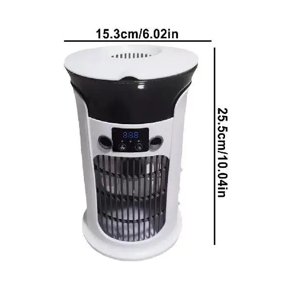 Unisex one size compact cylindrical digital personal cooling fan with programmable LED display and multi-stage speed settings Kalsten