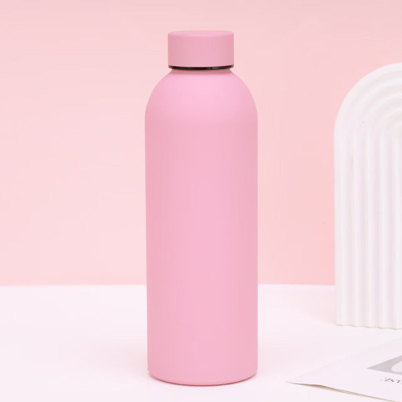 Unisex double-walled stainless steel water bottle with matte powder coating, non-slip surface and leak-proof screw cap Kalsten