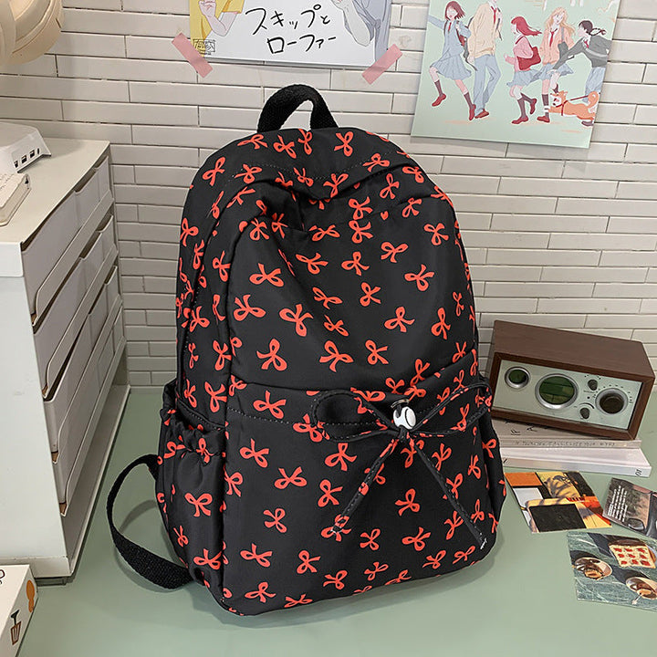 Cute Bow Patterned Backpack