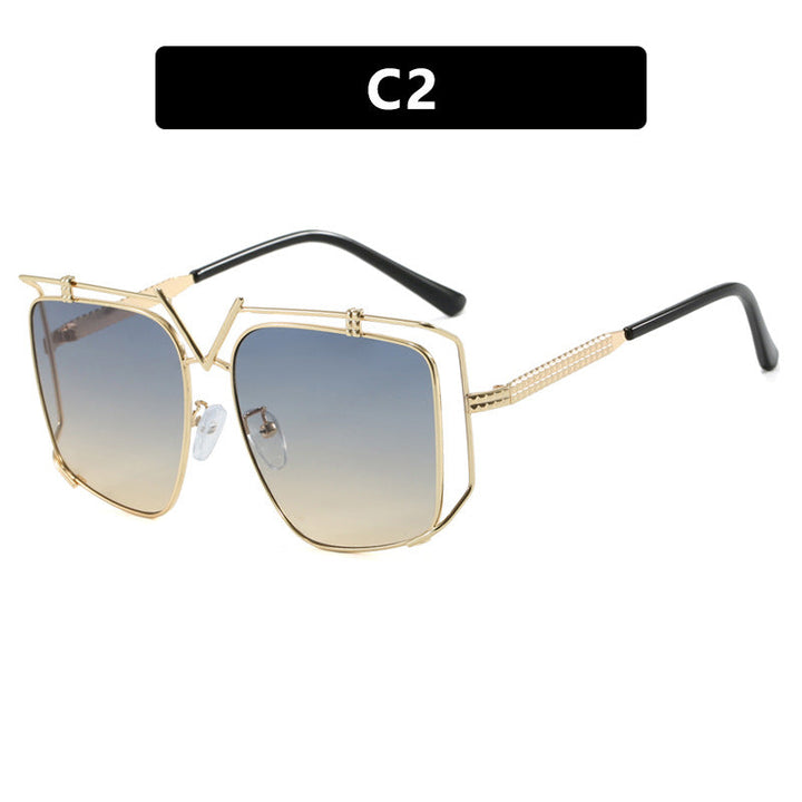 Women's futuristic oversized sunglasses with unique geometric frame Kalsten