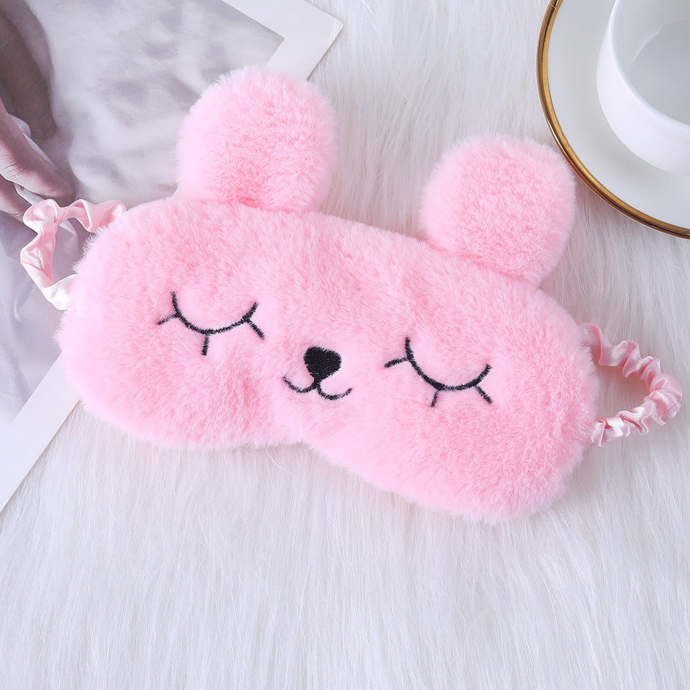 Ladies nan cozy unicorn sleep mask with embroidered eyelashes, soft plush and elastic ruffled ribbon Kalsten