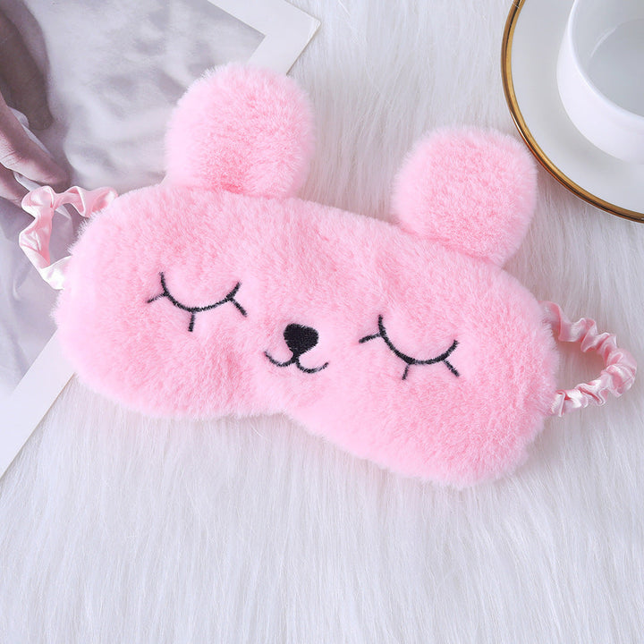 Ladies nan cozy unicorn sleep mask with embroidered eyelashes, soft plush and elastic ruffled ribbon Kalsten