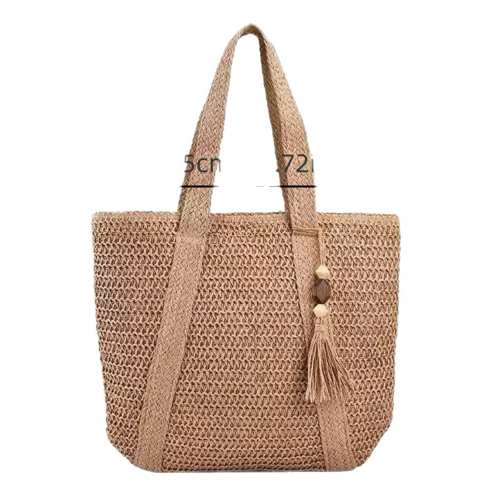 Braided beach bag with fringe detail Kalsten