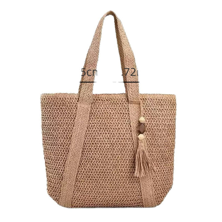 Braided beach bag with fringe detail Kalsten