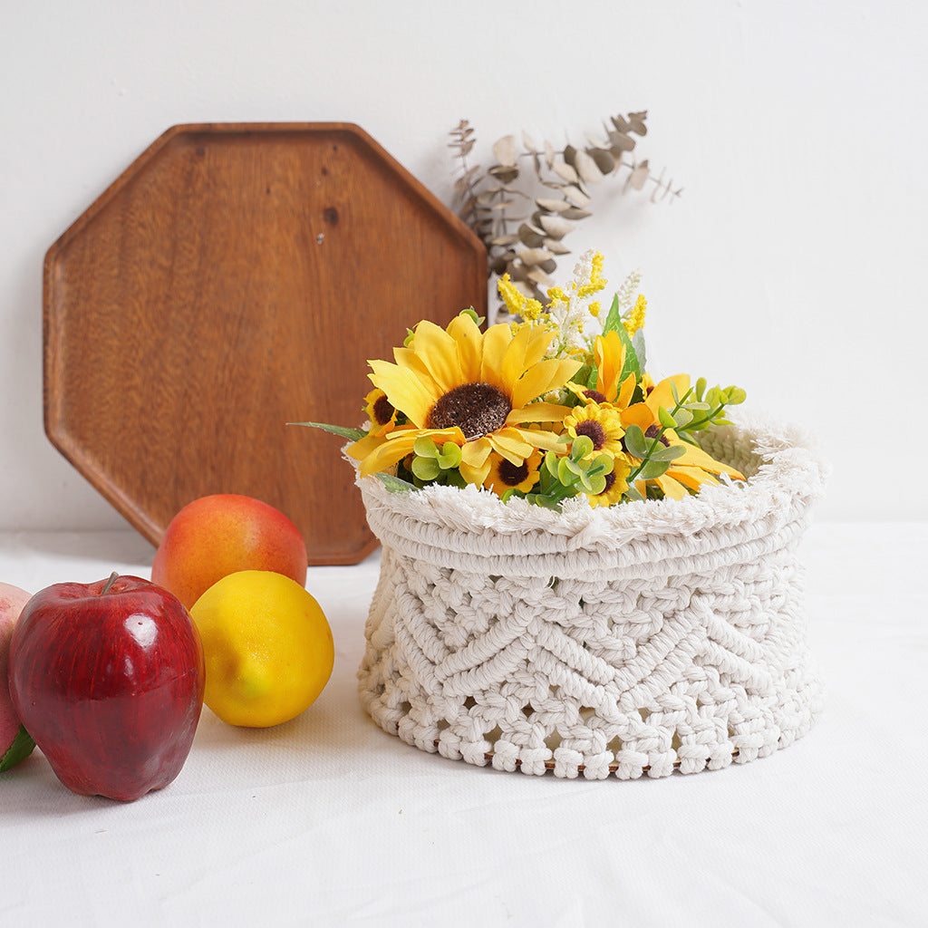 Decorative Macrame Storage Basket Acalora