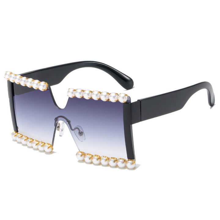 Ladies extravagant rectangular sunglasses with pearl decoration and UV protection Kalsten