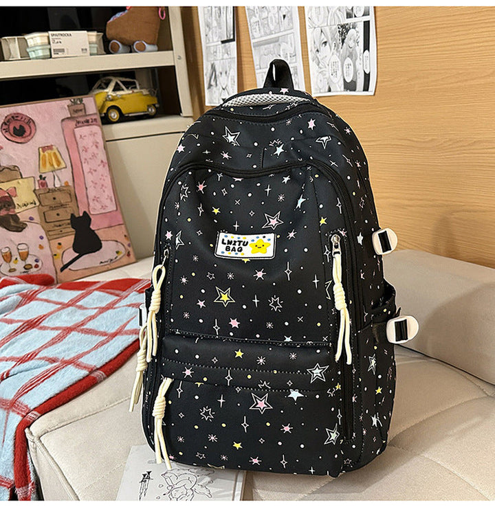 Cute Star-Patterned School Backpack