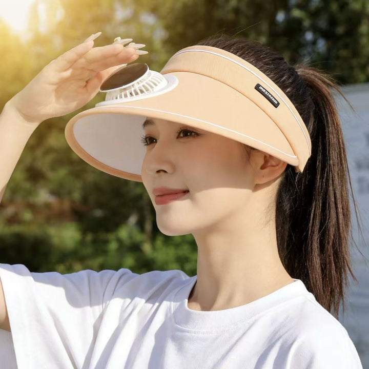 Sport Sun Visor with detachable front fan, adjustable headband and reflective piping Kalsten