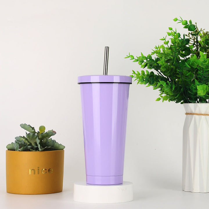 Women's stainless steel drinking cup with straw Kalsten