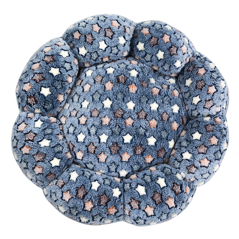Cozy Round Plush Dog Bed