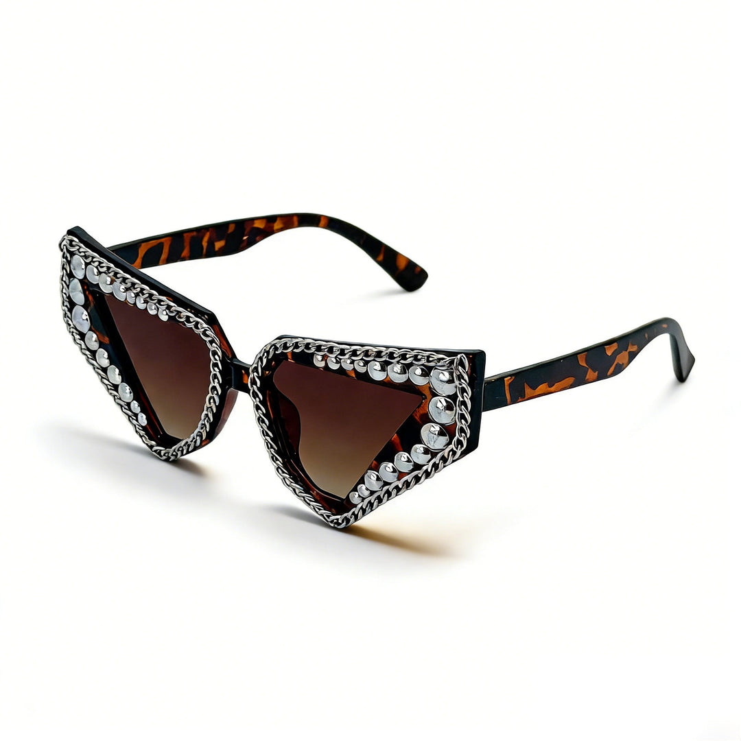 Women's sunglasses with unique triangular frame and sparkling accents Kalsten