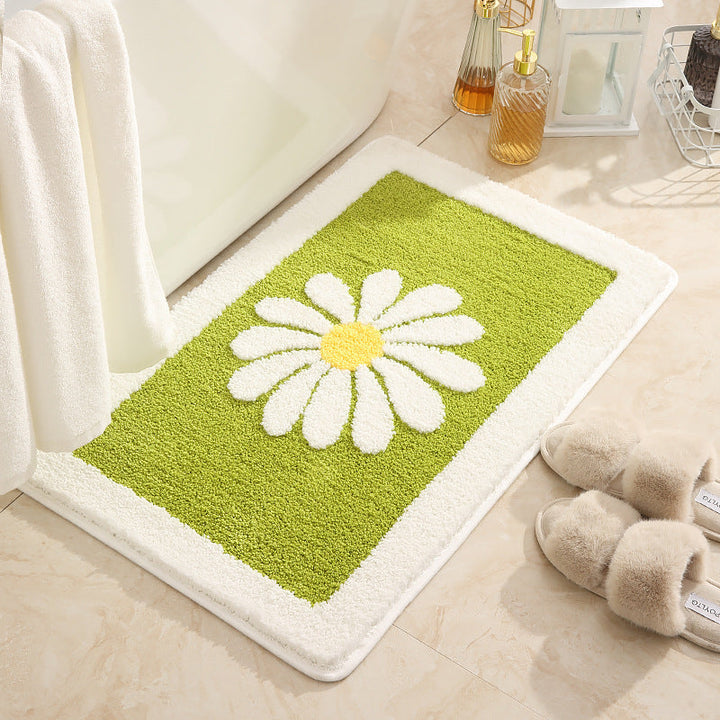 Floral-Themed Memory Foam Bath Mat
