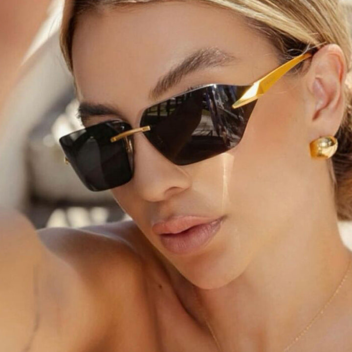 Women's geometric sunglasses with elegant metal frame and polarized lenses Kalsten