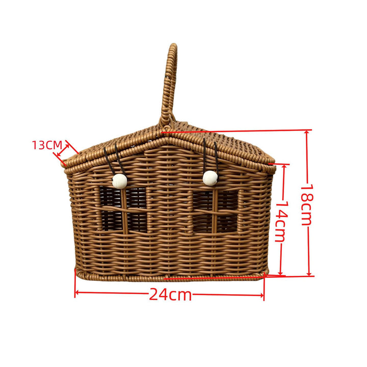 Women's stylish braided basket with rounded roof Kalsten