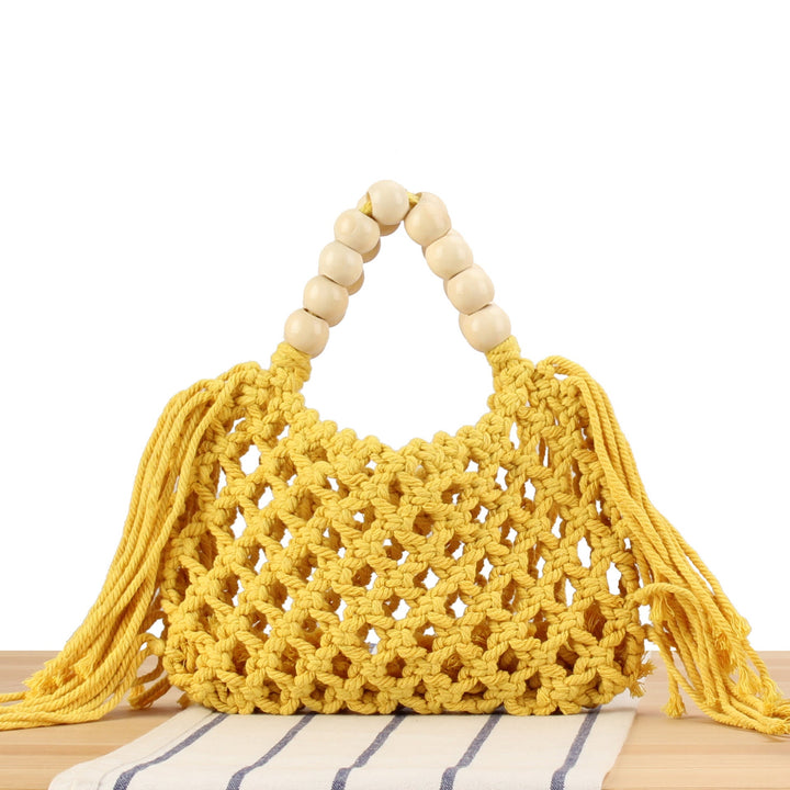 Macrame Handbag with Wooden Handles Kalsten