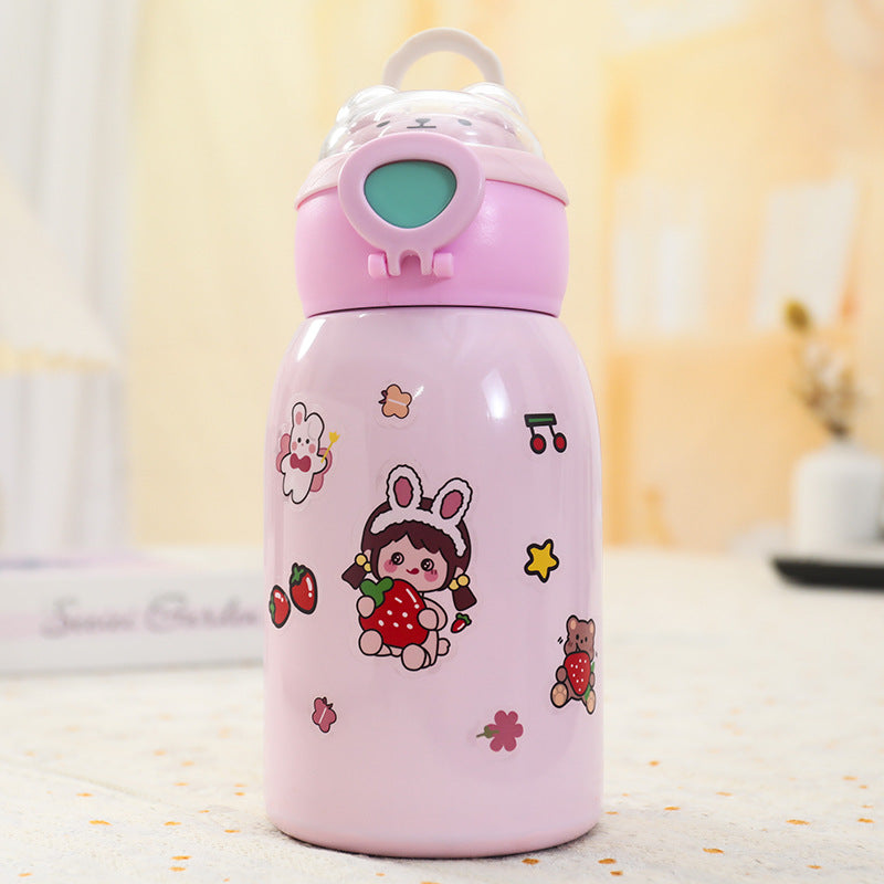 Women's insulated drinking bottle with cute animal design and practical flip lid Kalsten