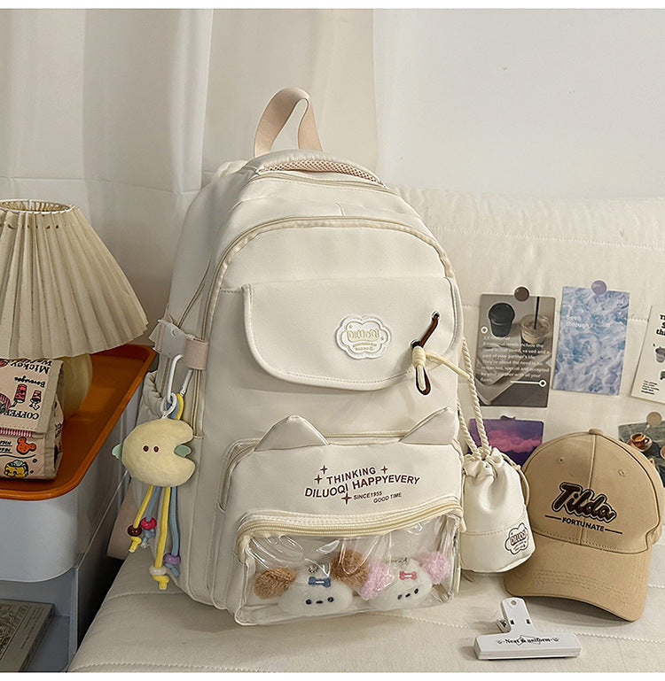 Cat-Designed Multi-Pocket School Backpack Kalsten