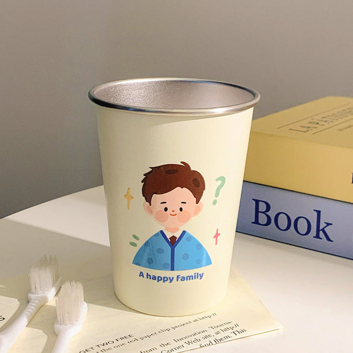 Stainless Steel Drinking Mug with Cheerful Family Motif Kalsten