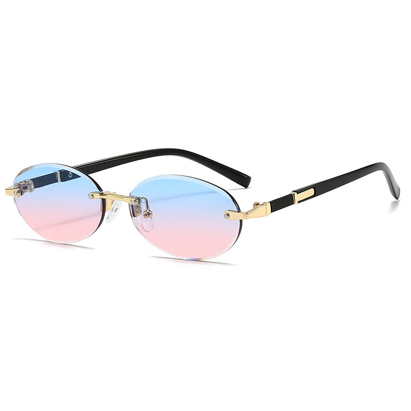 Women’s fashionable oval sunglasses with trendy metal frame Kalsten