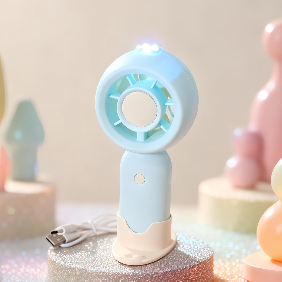 Women Portable Mini Fan with USB Charging Function and LEDs Kalsten